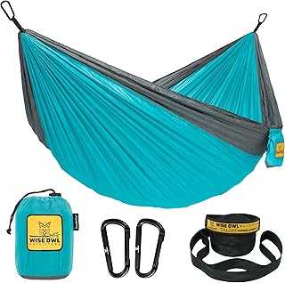 Wise Owl Outfitters Camping Hammocks - Portable Hammock Single or Double Hammock for Outdoor, Indoor w/Tree Straps - Backpacking, Travel, and Camping Gear