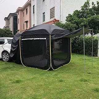Camper Shell with Floor Uv Protection and Easy Setup SUV Portable Tailgate Awning SUV Tent Car Awning for Suvs, Vans, and Road Trips,Black